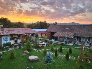 eine Luftaufnahme eines Hauses mit Garten in der Unterkunft Casa Maria in Cincu