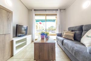 TV a/nebo společenská místnost v ubytování Apartamento con piscina a 250m de la playa