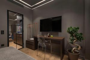 TV a/nebo společenská místnost v ubytování OMEGA SUITE