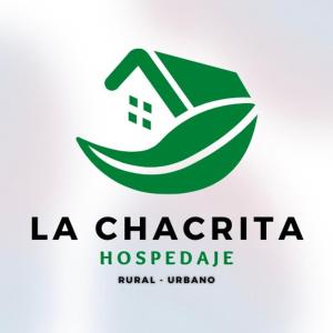 a green logo with a house in a green leaf at La Chacrita in Plottier