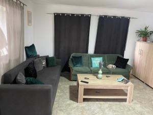ein Wohnzimmer mit 2 Sofas und einem Couchtisch in der Unterkunft La Cico 2 in Dubova