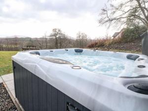 a large hot tub with a shark in it at Luxury Highland Home in Scotlands' Great Glen in Gairlochy