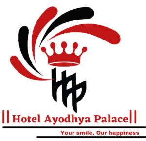 a logo for a hotel ayodhya palace with a crown at Hotel Ayodhya Palace in Farrukhābād +3 photos