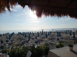 a beach with chairs and umbrellas and the ocean at Gioiamare in Martinsicuro