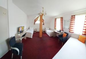 Televízia a/alebo spoločenská miestnosť v ubytovaní Hotel Hradec