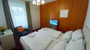 Posteľ alebo postele v izbe v ubytovaní Hotel Hradec