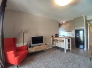 Kuchyň nebo kuchyňský kout v ubytování Apartamento D´Ousseau