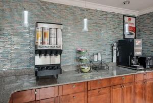 a kitchen with a counter with a coffee maker at Econo Lodge Lake Charles University Area in Lake Charles