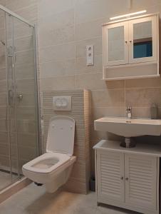 Kúpeľňa v ubytovaní Happy Bunnies Apartman II - Siófok