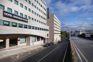 a view of a street with a hotel administration building at Hotel Santiago Plaza Affiliated by Meliá in Santiago de Compostela