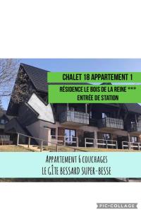 a flyer for a house with a building at SUPER BESSE Appartement LE GÎTE BESSARD 6 couchages Le Bois de la Reine in Besse-et-Saint-Anastaise