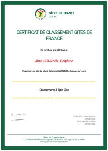 Certifikát, ocenenie alebo iný dokument vystavený v ubytovaní Le gîte de Delphine