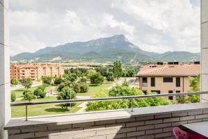 a view from a balcony with a mountain in the background at Eurostars Reina Felicia in Jaca