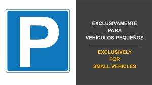 a sign for a parking lot with a large letter p at Hotel Plaza Santa Lucía in Seville