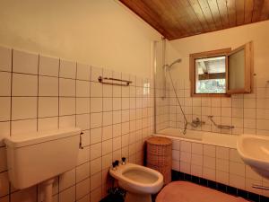 bagno con servizi igienici e lavandino di Romulus 1er a Verbier