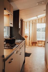 Kuchyň nebo kuchyňský kout v ubytování Hoeve Twente - De Buizerd
