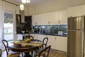 Kuchyň nebo kuchyňský kout v ubytování G102 κεντρικό πολυτελές διαμέρισμα