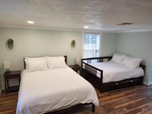 a bedroom with two beds and a window at Cozy Hideaway in the Duck Pond area of Gainesville in Gainesville