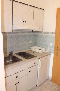 グラダツにあるApartments with a parking space Gradac, Makarska - 15628のシンクとカウンタートップのあるキッチン