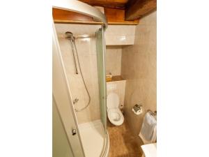 Un baño con inodoro y ducha de cristal. en Apartments with WiFi Vrbnik, Krk - 15721, en Vrbnik 15 fotos más