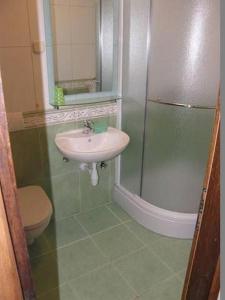 a bathroom with a sink and a shower at Apartments by the sea Brist, Makarska - 16098 in Podaca