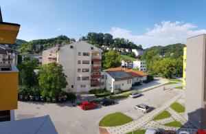 an aerial view of a parking lot in a city at Apartments with a parking space Krapinske Toplice, Zagorje - 16290 in Krapinske Toplice