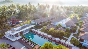 an aerial view of a resort with a swimming pool at Living Asia Resort and Spa in Senggigi