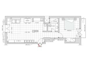 The floor plan of Smart apartment, Athens.