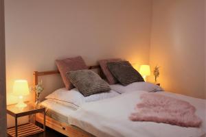Posteľ alebo postele v izbe v ubytovaní Morgensonne
