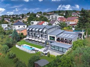 an aerial view of a house at Restaurant & Pension u Hradu in Šternberk