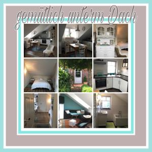 Kuchyň nebo kuchyňský kout v ubytování Fewo Lastrup, „Ostblick“ gemütlich unterm Dach