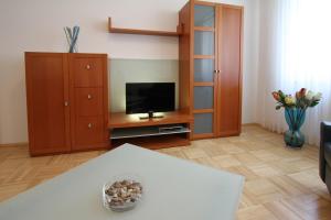 Televízia a/alebo spoločenská miestnosť v ubytovaní Top Location Vienna Marc Aurel