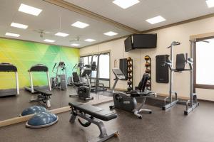un gimnasio con varias cintas de correr y equipos de ejercicio en Holiday Inn Boston Bunker Hill Area, an IHG Hotel, en Somerville