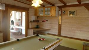 una habitación con mesa de billar en una casa en Ferienwohnung Frenzel, en Kurort Gohrisch