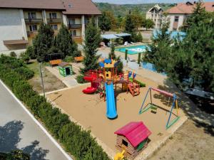 an aerial view of a playground with a slide at VILA DORULUI in Molovata Nouă