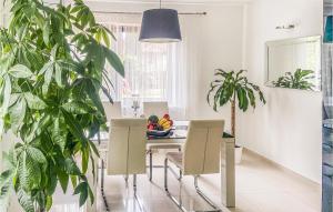 a dining room with plants and a table and chairs at Awesome Home In Kobylanka With Wifi in Kobylanka