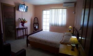 a bedroom with a bed and a window at Vista Mar Hotel  in Bocas Town