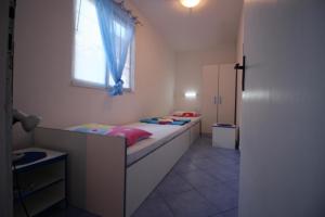 Zastražišće的住宿－Apartments by the sea Cove Vela Stiniva, Hvar - 17075，一间卧室设有两张床和窗户。