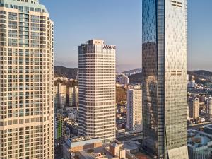 Nespecifikovaný výhled na destinaci Pusan nebo výhled na město při pohledu z hotelu