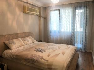 伊斯坦堡的住宿－Alsama Apart No 88，一间卧室设有一张床和一个窗口