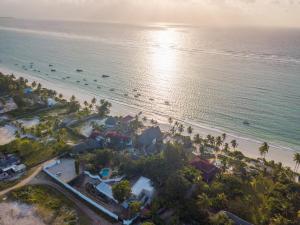 an aerial view of the beach and the ocean at Villa Kiva Boutique Hotel in Matemwe