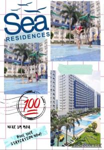 a collage of pictures of a resort with a pool at Yhanz Z Sea Residences in Manila