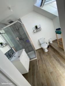 Kúpeľňa v ubytovaní F3 Duplex "O Meublé de Pithiviers" 2 chambres 8 personnes