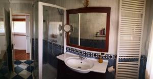 un baño con lavabo y espejo en Maso BARISEI, en Trento 25 fotos más