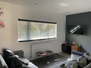 sala de estar con sofá y ventana en Hawton Crescent Wollaton Large Home with 4 Bedrooms Sleeps 8 People en Nottingham