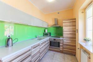 Kuchyň nebo kuchyňský kout v ubytování Apartament Gdańsk Stare Miasto przy Neptunie