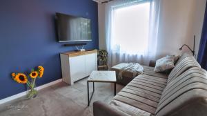 Televízia a/alebo spoločenská miestnosť v ubytovaní Apartament Honoratka
