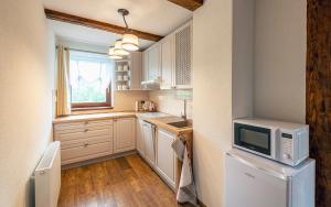 A kitchen or kitchenette at Apartmány pri Dunajci