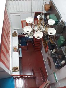 an overhead view of a house with a chandelier at D Riverside Inn in Malacca