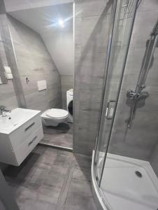 Kúpeľňa v ubytovaní Apartament przy Parku Zdrojowym